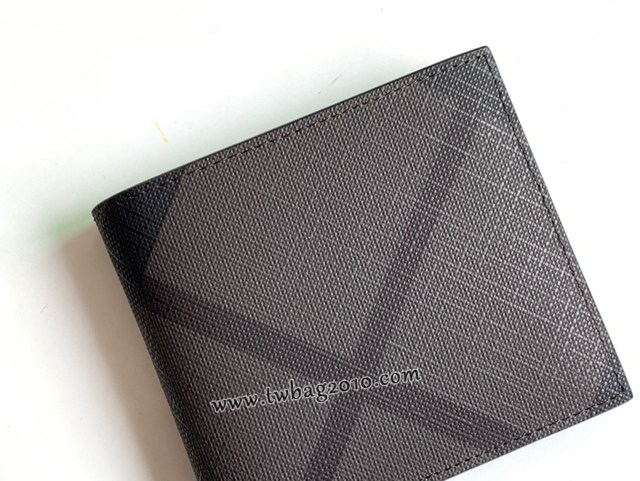 Burberry專門店新款男士短夾錢包 巴寶莉煙熏格子新顏色錢夾 yxb1338